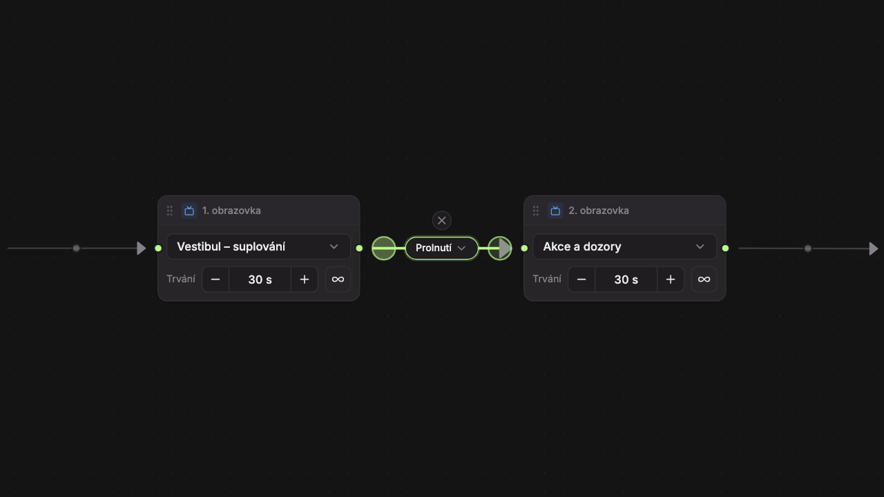 Delete the selected connection using the round button above the transition