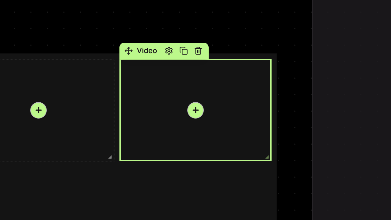 Widget Video na plátně
